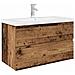 Mobile da Bagno con Lavabo Integrato e Rubinetto Legno Antico - Foto miniatura 1