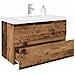 Mobile da Bagno con Lavabo Integrato e Rubinetto Legno Antico - Foto miniatura 2