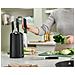 Set Di Coltelli Elevate Green 5 Pezzi Con Supporto Girevole Coltelli Ergonomici In Acciaio Inox Design Funzionale Ed Elegante Colore Verde - Foto miniatura 4