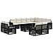 Set Divano da Giardino 13 pz Nero e Bianco Crema polyrattan - Foto miniatura 1