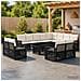 Set Divano da Giardino 13 pz Nero e Bianco Crema polyrattan - Foto miniatura 3
