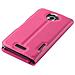 Custodia Compatibile Con Htc One X / X+ In Rosa Vivo - Coperchio Protettiva Con Chiusura Magnetica, Funzione Stand E Tasca Per Le Carte - Foto miniatura 3