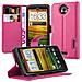 Custodia Compatibile Con Htc One X / X+ In Rosa Vivo - Coperchio Protettiva Con Chiusura Magnetica, Funzione Stand E Tasca Per Le Carte - Foto miniatura 1