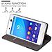 Custodia Compatibile Con Sony Xperia M5 In Grigio Nero - Coperchio Protettiva Con Chiusura Magnetica, Funzione Stand E Tasca Per Le Carte - Foto miniatura 6