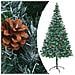 Albero di Natale Artificiale con Set Palline LED e Pigne 210 cm - Foto miniatura 2