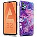 Custodia Compatibile Con Samsung Galaxy A32 5g In Marmo Rosa Viola No. 19 - Coperchio Protettivo In Silicone Tpu Con Motivo A Mosaico - Foto miniatura 6