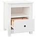 Comodino Bianco 40x35x49 Cm In Legno Massello Di Pino - Foto miniatura 5
