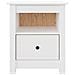 Comodino Bianco 40x35x49 Cm In Legno Massello Di Pino - Foto miniatura 6