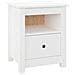 Comodino Bianco 40x35x49 Cm In Legno Massello Di Pino - Foto miniatura 2
