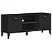 Panca Portascarpe Viken Nera 106x35x45 Cm Legno Massello Pino - Foto miniatura 2