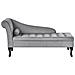 Chaise Longue Versione Sinistra Pessac Velluto Grigio Chiaro Con Contenitore - Foto miniatura 3