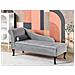 Chaise Longue Versione Sinistra Pessac Velluto Grigio Chiaro Con Contenitore - Foto miniatura 1