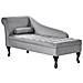 Chaise Longue Versione Sinistra Pessac Velluto Grigio Chiaro Con Contenitore - Foto miniatura 6