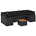 Set Divani da Giardino con Cuscini 8 pz Nero in Polyrattan - Foto miniatura 1