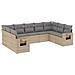 Set Divano Da Giardino 9 Pz Con Cuscini Beige In Polyrattan - Foto miniatura 2