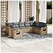 Set Divano Da Giardino 9 Pz Con Cuscini Beige In Polyrattan - Foto miniatura 1