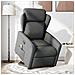 Poltrona Alzapersona Massaggi Reclinabile Grigio Scuro Tessuto - Foto miniatura 2