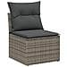 Set di Divani da Giardino da 8 Pezzi con Cuscini Grigio Polyrattan - Foto miniatura 5