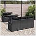 Set Divano da Giardino 6 Pezzi con Cuscini Nero Polyrattan, Divano da Giardino 2 Posti con Cuscini Nero Polyrattan - Foto miniatura 3
