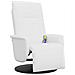 Poltrona Reclinabile Massaggiante Poggiapiedi Bianca Similpelle - Foto miniatura 1