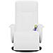 Poltrona Reclinabile Massaggiante Poggiapiedi Bianca Similpelle - Foto miniatura 3
