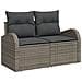 Set di divani da giardino da 9 pezzi con cuscini Grigio Polirattan Acacia - Foto miniatura 6