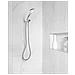 Kit Doccia Con Soffione E Flessibile Churun 4 Funzioni Argento - Foto miniatura 1