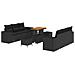 Set Divano da Giardino con cuscino 9 pcs Nero 90 x 55 x 71 cm - Foto miniatura 1
