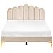Letto Velluto Sauvian 140 X 200 Cm Beige - Foto miniatura 4
