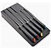 Set Coltelli Multicolore Elevate Store Cinque Pezzi Con Vassoio Per Cassetto Coltelli Ergonomici In Acciaio Inox Ideali Per La Cucina - Foto miniatura 3