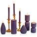 Candela Elettronica A Led Viola Notte Scura Origami A Forma Di Pera - Senza Fiamma E A Batteria - Foto miniatura 3