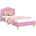 Struttura letto bambini con testata Rosa 90 x 190 cm Tessuto - Foto miniatura 1