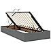 Letto con contenitore e LED Grigio scuro 100 x 200 cm Tessuto - Foto miniatura 7