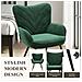 Sedia Moderna Con Motivo Fogliare - Design Semplice E Naturale, Versatile Per Soggiorno E Ufficio, Verde - Foto miniatura 4