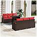 Set Divano da Giardino 7 pcs Marrone Rattan in Polipropilene - Foto miniatura 2