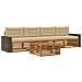 Set di divani da esterno con cuscino 5 pcs Naturale e Beige - Foto miniatura 1