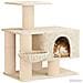 Albero per gatti con pali per graffiare in sisal Crema 96 cm - Foto miniatura 3