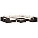 Set Divani da Giardino 10 pz con Cuscini in Polyrattan Marrone - Foto miniatura 1
