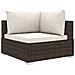Set Divani da Giardino 10 pz con Cuscini in Polyrattan Marrone - Foto miniatura 4