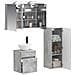 Set di mobili per il bagno 4 pcs Grigio Cemento - Foto miniatura 2