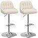 Set Di 2 Sgabelli Da Bar Bsm04 In Tessuto Girevoli E Regolabili In Altezza Colore Beige - Foto miniatura 1