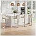 Set Di 2 Sgabelli Da Bar Bsm04 In Tessuto Girevoli E Regolabili In Altezza Colore Beige - Foto miniatura 4