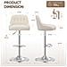 Set Di 2 Sgabelli Da Bar Bsm04 In Tessuto Girevoli E Regolabili In Altezza Colore Beige - Foto miniatura 8