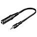 ICOC 14-SB-HP - Cavo adattatore Audio Stereo 3.5/6.35mm M / F 0,2mt - Foto miniatura 1