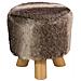 Sgabello Poggiapiedi Ottomano In Pelle Marrone Beige - Topeka - Foto miniatura 27