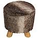Sgabello Poggiapiedi Ottomano In Pelle Marrone Beige - Topeka - Foto miniatura 12