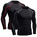 Esecuzione Niksa 2 Manica Lunga Pacchetto Top Mens Strati Di Base Di Compressione Top T-shirt Quick Dry Wicking Athletic Gym Workout Tee Shirts (nero S)  - Foto miniatura 1