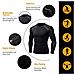 Esecuzione Niksa 2 Manica Lunga Pacchetto Top Mens Strati Di Base Di Compressione Top T-shirt Quick Dry Wicking Athletic Gym Workout Tee Shirts (nero S)  - Foto miniatura 3