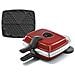 Piastra Per Cialde Super 2 Antiaderente - 1000w - 1 Set Di Piatti: Cialde Cuore - Rosso - Foto miniatura 1