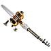 Argento Pocket Mini Pesca Rod Palo Golden Reel Pen - Foto miniatura 2